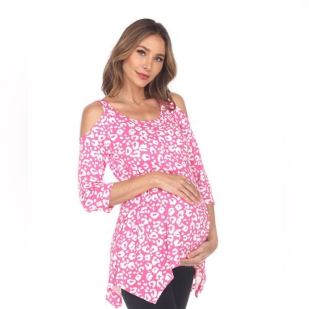 Three Quarter Sleeve Maternity Tunic Top